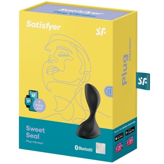 Satisfyer Connect Anālais spraudnis ar vibrāciju — MELNA