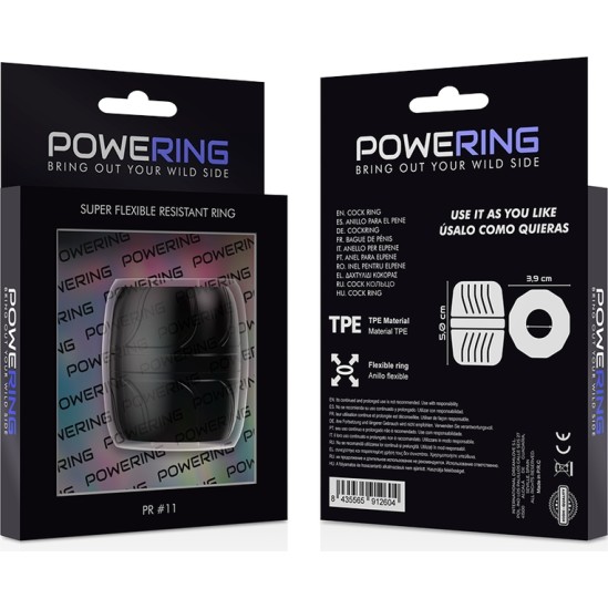 Powering SUPER FLEXIBLE AND RESISTANT PENIS RING 5 CM PR11 melns