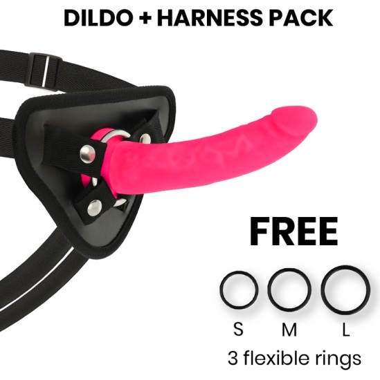 Deltaclub Strap-on biksītes ar silikona Dildo rozā 17 X 3 CM