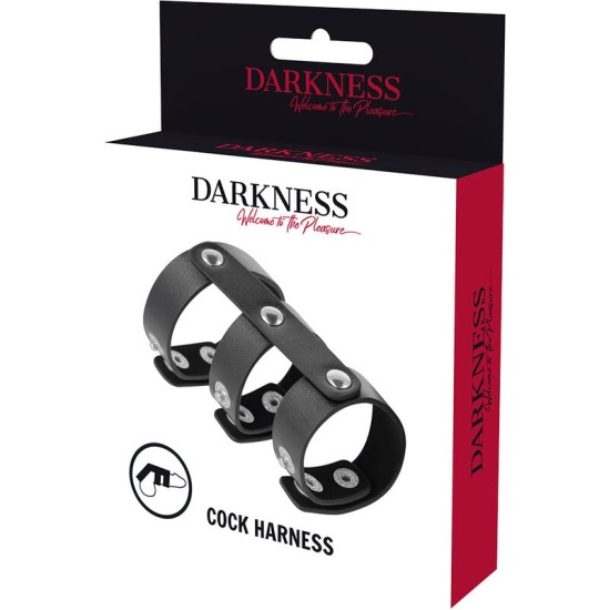 Darkness Bondage Regulējams dubultais dzimumlocekļa gredzens