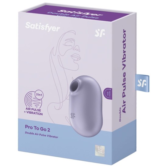 Satisfyer Air Pulse SATISFYER PRO TO GO 2 DOUBLE AIR PULSE STIMULATOR & VIBRATOR - VIOLET