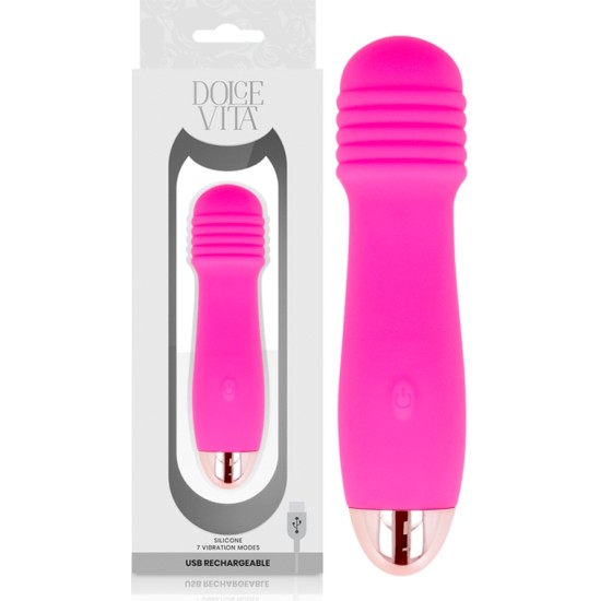 Dolce Vita RECHARGEABLE VIBRATOR THREE rozā 7 SPEEDS