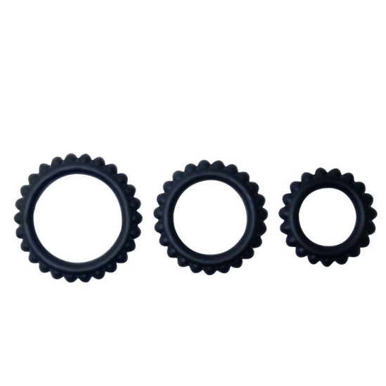 Baile For Him BAILE TITAN SET 3PCS COCK RING melns 2.8 + 2.4 + 1.9 CM