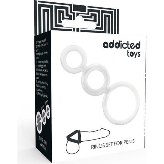 Addicted Toys Dzimumlocekļa gredzenu komplekts caurspīdīgs