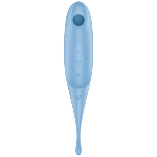 Satisfyer Air Pulse SATISFYER TWIRLING PRO AIR PULSE STIMULATOR & VIBRATOR - BLUE