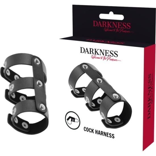 Darkness Bondage Regulējams dubultais dzimumlocekļa gredzens