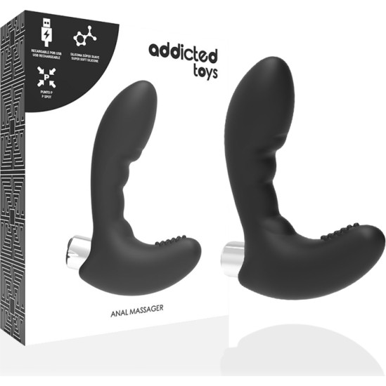 Addicted Toys PROSTATIC VIBRATOR RECHARGEABLE MODEL 4 - BLACK