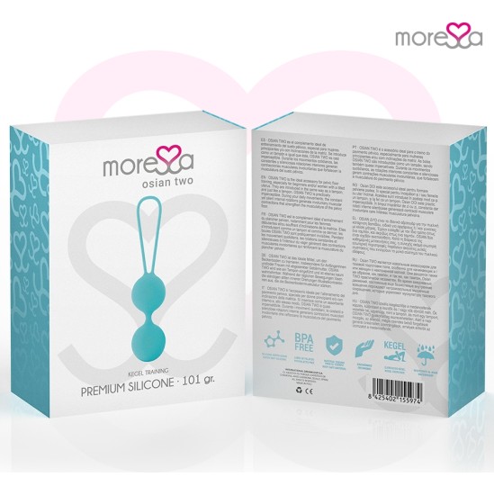 Moressa Silikona vaginālās bumbiņas tirkīza