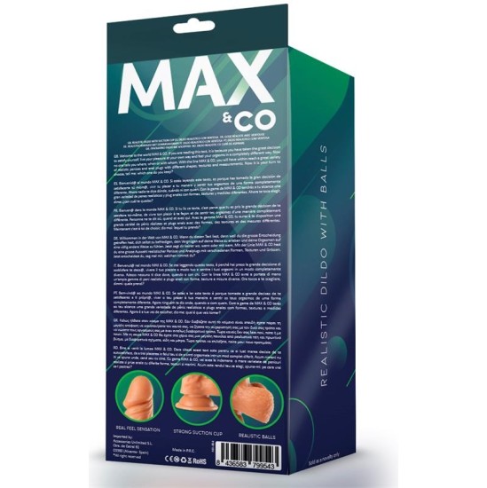 Max & Co Zane Realistic Dildo with Testicles Flesh 7,6 - 19.5 cm