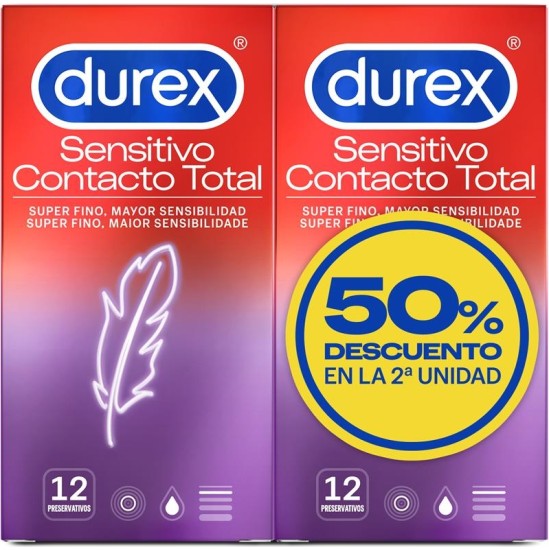 Durex Duplo Sensitivo Contacto Total 12ud