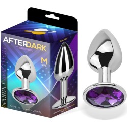 Afterdark Butt Plug with Jewel Purple Amethyst Size M Aluminium