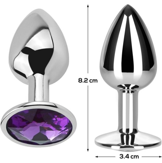 Afterdark Butt Plug with Jewel Purple Amethyst Size M Aluminium