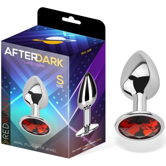Afterdark Butt Plug with Jewel Red Rubby Size S Aluminium
