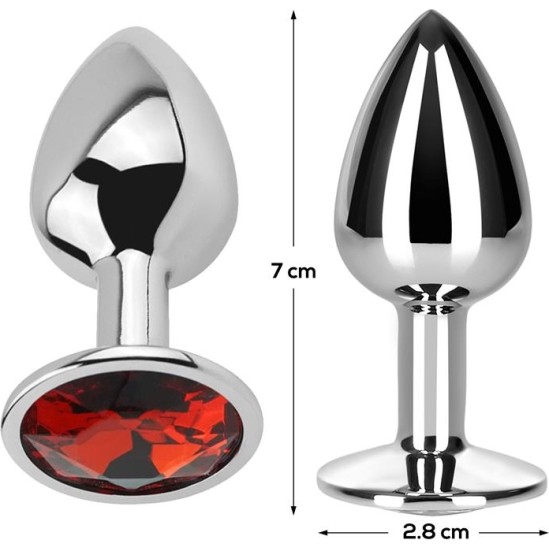 Afterdark Butt Plug with Jewel Red Rubby Size S Aluminium