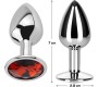 Afterdark Butt Plug with Jewel Red Rubby Size S Aluminium