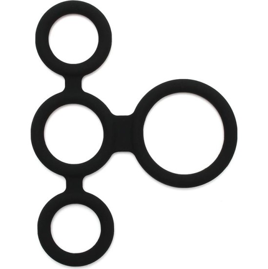 Latex Play Quatro Cock Ring and Ball Splitter