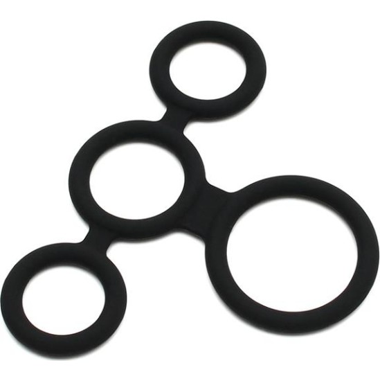 Latex Play Quatro Cock Ring and Ball Splitter