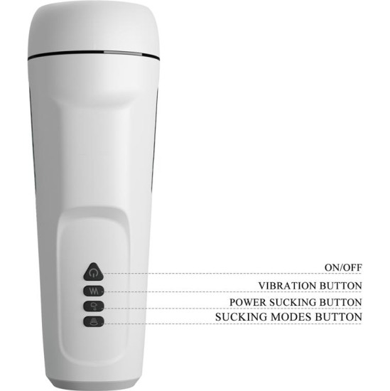 Prettylove Sienna Male Masturbator with Vibration, Sex Talk and Suction