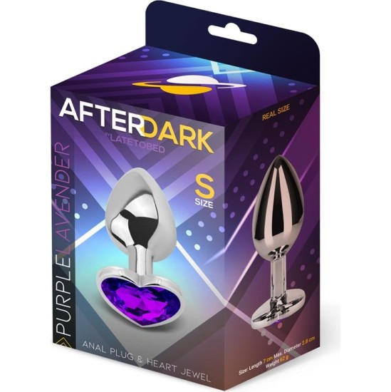 Afterdark Heart Shaped Butt Plug Purple Lavender Size S