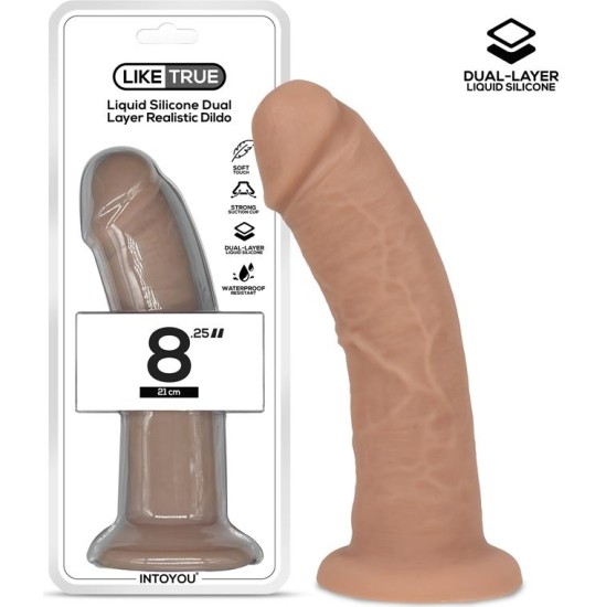 Liketrue Realistic Dildo Liquid Silicone Dual Layer 8.25