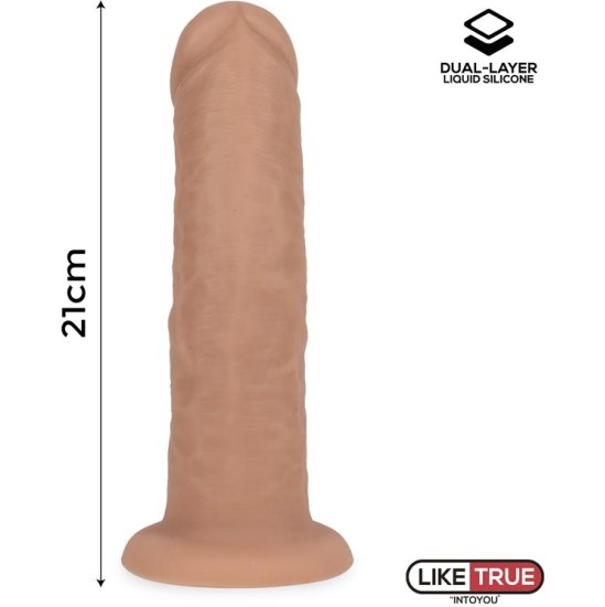 Liketrue Realistic Dildo Liquid Silicone Dual Layer 8.25