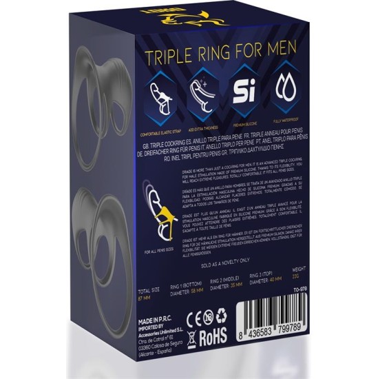 Minothor Driade Triple Ring for Men Silicone