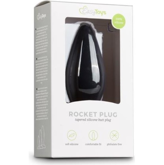 Easytoys Large Black Silicone Buttplug