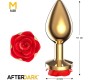 Afterdark Golden Metal Anal Plug with Red Rose Base - Size M