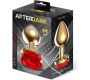 Afterdark Golden Metal Anal Plug with Red Rose Base - Size M