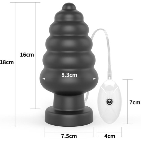 Lovetoy Vibrating Anal Plug King Sized 7 Black