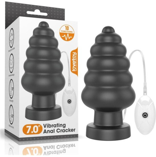 Lovetoy Vibrating Anal Plug King Sized 7 Black