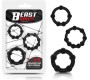 Beast Rings Set of 3 Cock Ring Beaded Flexible Black