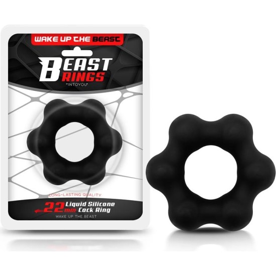 Beast Rings Cock Ring Liquid Silicone 2.2 cm Black