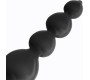 Tardenoche Clyde Beaded Butt Plug with Easy Pull Ring Silicone Black