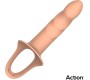 Action Strap-On with Hollow Dildo Premium Silicone Size L Flesh