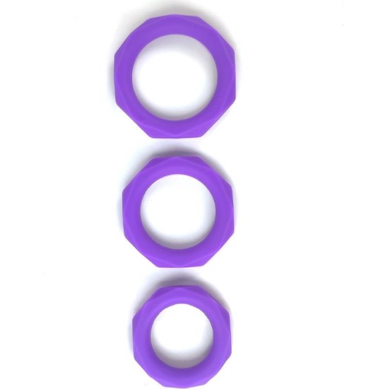 A-Gusto Set of 3 penis rings Silicone Purple