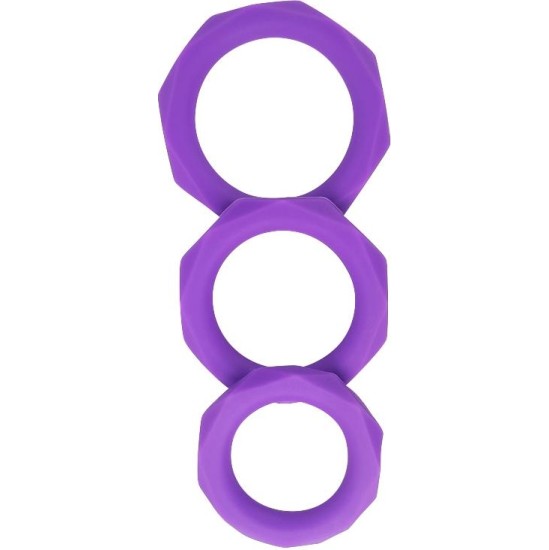 A-Gusto Set of 3 penis rings Silicone Purple