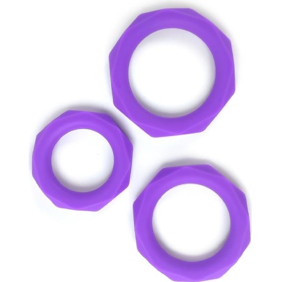 A-Gusto Set of 3 penis rings Silicone Purple