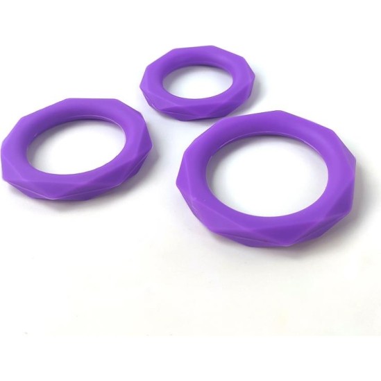 A-Gusto Set of 3 penis rings Silicone Purple