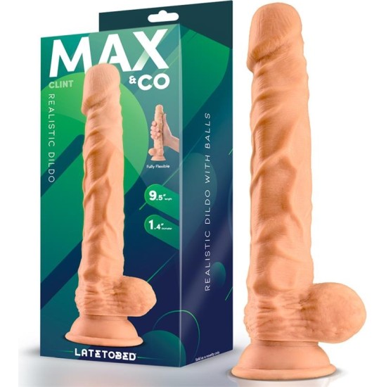 Max & Co Clint Realistic Dildo with Testicles Flesh 9.5