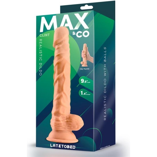 Max & Co Clint Realistic Dildo with Testicles Flesh 9.5