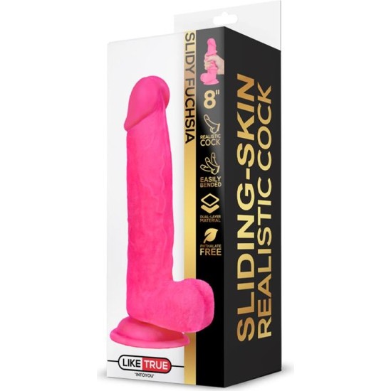 Liketrue Slidy Realistic Dildo Dual Layer Retractable and Adjustable 8