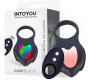Intoyou Darkblack Vibrating Ring with Led Remote Control USB Silicone