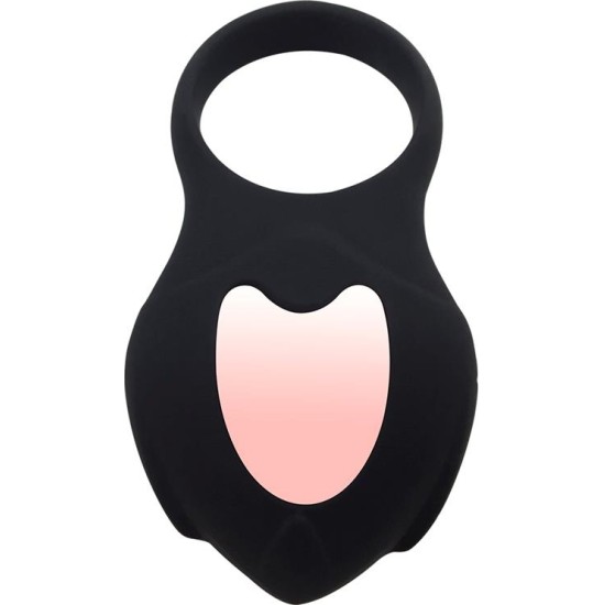 Intoyou Darkblack Vibrating Ring with Led Remote Control USB Silicone