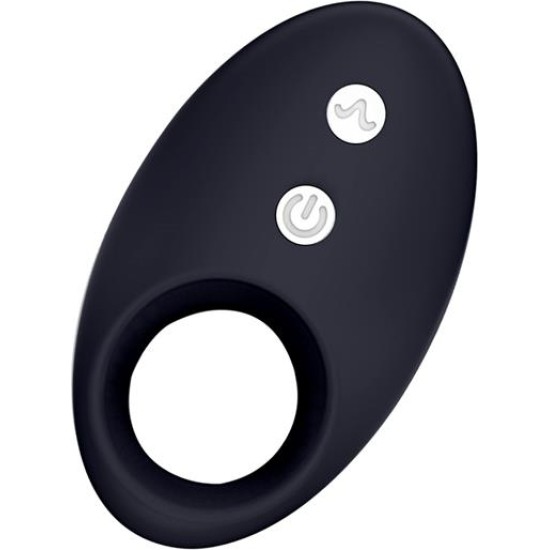 Intoyou Darkblack Vibrating Ring with Led Remote Control USB Silicone