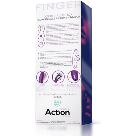 Action No. Two Finger Vibrator with Rotating Wheel