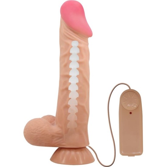Baile Sliding Skin Vibrating Dildo with Remote Control 24 cm