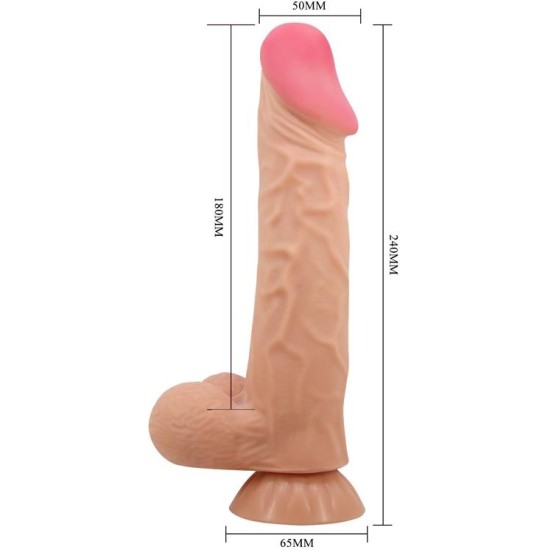 Baile Sliding Skin Vibrating Dildo with Remote Control 24 cm