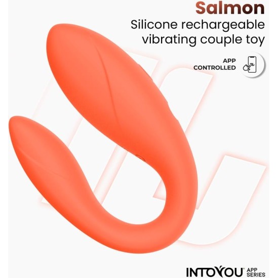 Intoyou App Series Couple Toy with App Flexible Silicone Salmon