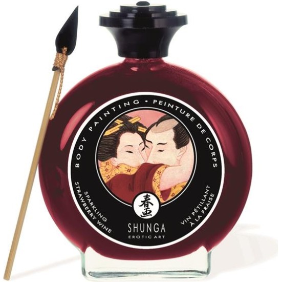 Shunga Kisable Body Paint Strawberry Wine Flavor